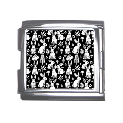 Easter bunny pattern Mega Link Italian Charm (18mm) from ArtsNow.com Front