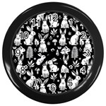 Easter bunny pattern Wall Clock (Black)