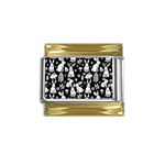 Easter bunny pattern Gold Trim Italian Charm (9mm)