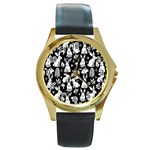 Easter bunny pattern Round Gold Metal Watch
