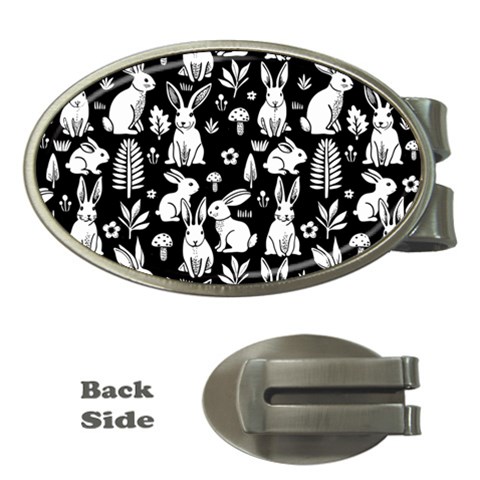 Easter bunny pattern Money Clips (Oval)  from ArtsNow.com Front