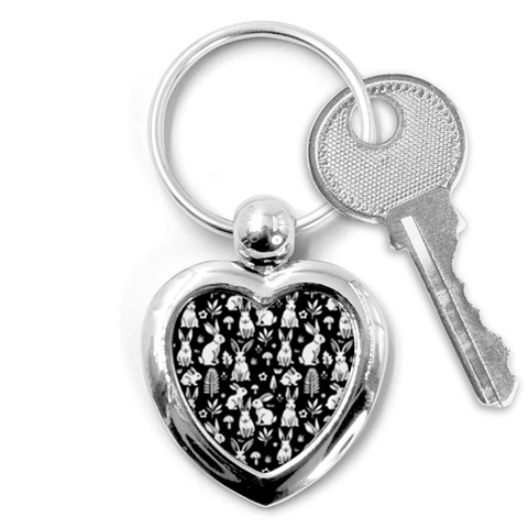 Easter bunny pattern Key Chain (Heart) from ArtsNow.com Front