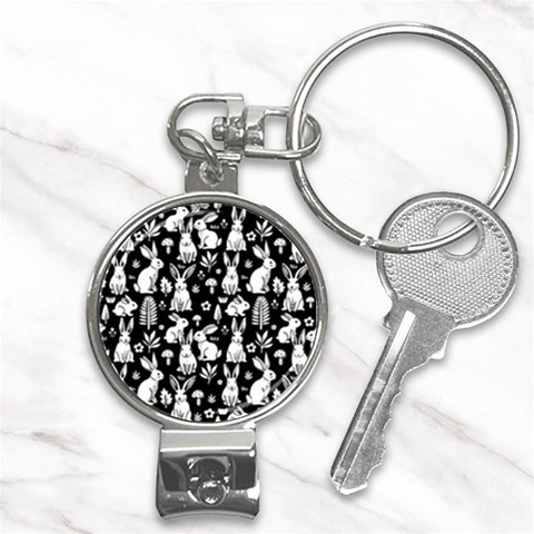 Easter bunny pattern Nail Clippers Key Chain from ArtsNow.com Front