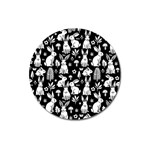Easter bunny pattern Magnet 3  (Round)
