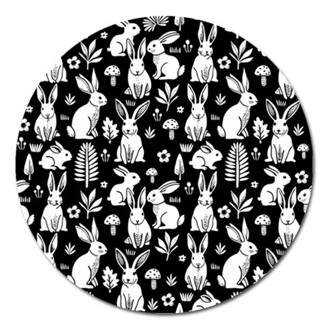 Easter bunny pattern Magnet 5  (Round) from ArtsNow.com Front
