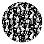 Easter bunny pattern Magnet 5  (Round)