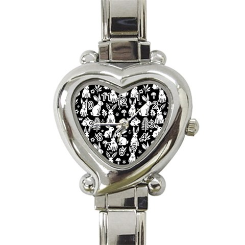 Easter bunny pattern Heart Italian Charm Watch from ArtsNow.com Front