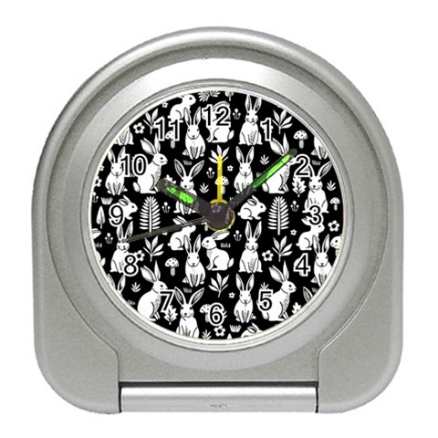 Easter bunny pattern Travel Alarm Clock from ArtsNow.com Front
