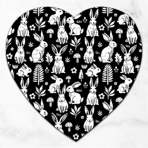 Easter bunny pattern Jigsaw Puzzle (Heart) from ArtsNow.com Front