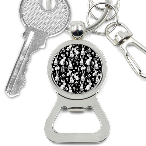 Easter bunny pattern Bottle Opener Key Chain from ArtsNow.com Front