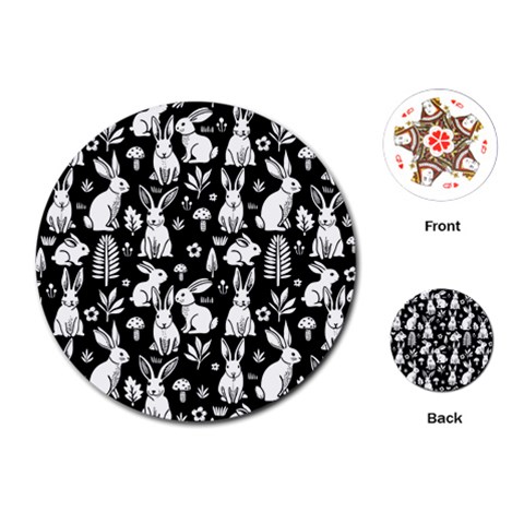 Easter bunny pattern Playing Cards Single Design (Round) from ArtsNow.com Front