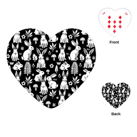 Easter bunny pattern Playing Cards Single Design (Heart) from ArtsNow.com Front