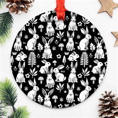 Easter bunny pattern Round Ornament (Two Sides) from ArtsNow.com Back