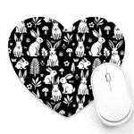 Easter bunny pattern Heart Mousepad