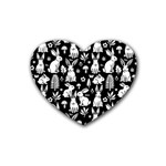 Easter bunny pattern Rubber Heart Coaster (4 pack)