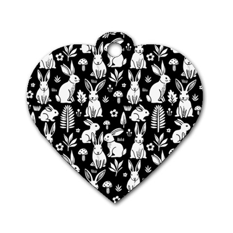 Easter bunny pattern Dog Tag Heart (Two Sides) from ArtsNow.com Front