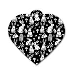 Easter bunny pattern Dog Tag Heart (Two Sides)