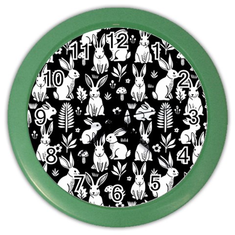 Easter bunny pattern Color Wall Clock from ArtsNow.com Front