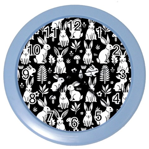 Easter bunny pattern Color Wall Clock from ArtsNow.com Front