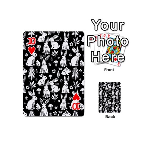 Easter bunny pattern Playing Cards 54 Designs (Mini) from ArtsNow.com Front - Heart10