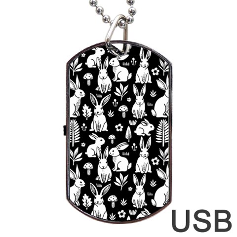 Easter bunny pattern Dog Tag USB Flash (One Side) from ArtsNow.com Front