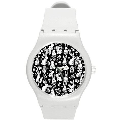 Easter bunny pattern Round Plastic Sport Watch (M) from ArtsNow.com Front