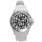 Easter bunny pattern Round Plastic Sport Watch (L)