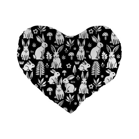 Easter bunny pattern Standard 16  Premium Heart Shape Cushions from ArtsNow.com Front