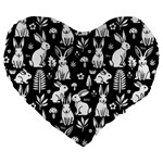 Easter bunny pattern Large 19  Premium Heart Shape Cushions