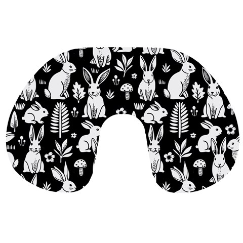 Easter bunny pattern Travel Neck Pillow from ArtsNow.com Front