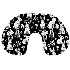 Easter bunny pattern Travel Neck Pillow from ArtsNow.com Front
