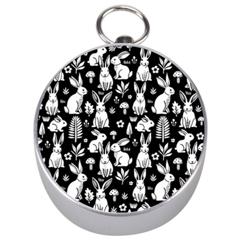 Easter bunny pattern Silver Compasses from ArtsNow.com Front