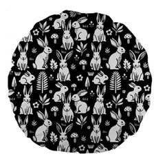 Easter bunny pattern Large 18  Premium Flano Round Cushions from ArtsNow.com Back