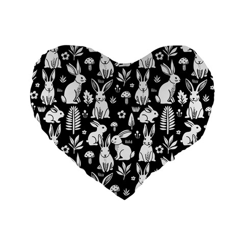 Easter bunny pattern Standard 16  Premium Flano Heart Shape Cushions from ArtsNow.com Front