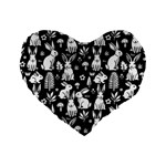 Easter bunny pattern Standard 16  Premium Flano Heart Shape Cushions