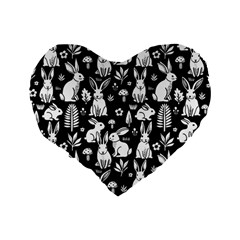 Easter bunny pattern Standard 16  Premium Flano Heart Shape Cushions from ArtsNow.com Back
