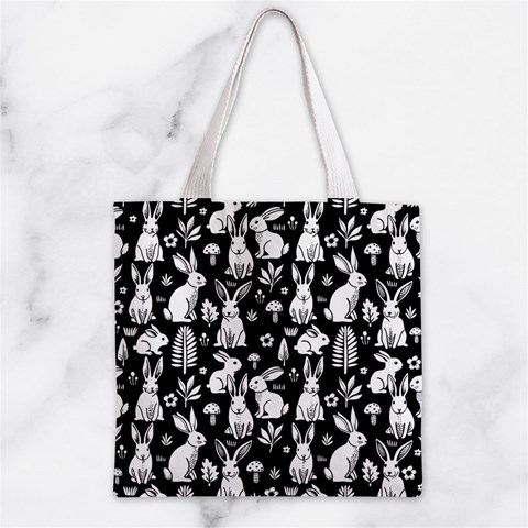 Easter bunny pattern Zipper Grocery Tote Bag from ArtsNow.com Front