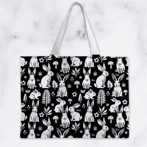 Easter bunny pattern Zipper Mini Tote Bag from ArtsNow.com Front