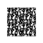Easter bunny pattern 22  x 22  Satin Bandana Scarf