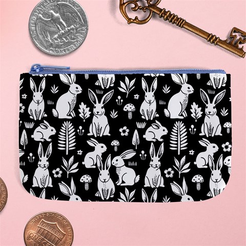 Easter bunny pattern Large Coin Purse from ArtsNow.com Front