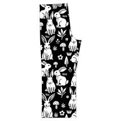 Easter bunny pattern Short Sleeve Long Pants Satin Pajamas Set from ArtsNow.com Back Bottom Left