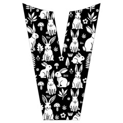 Easter bunny pattern Short Sleeve Long Pants Satin Pajamas Set from ArtsNow.com Placket