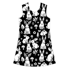 Easter bunny pattern Kids  Short Sleeve Velvet Dress from ArtsNow.com Front