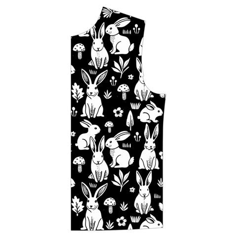 Easter bunny pattern Men s High Neck Button Up Puffer Vest from ArtsNow.com Front Left