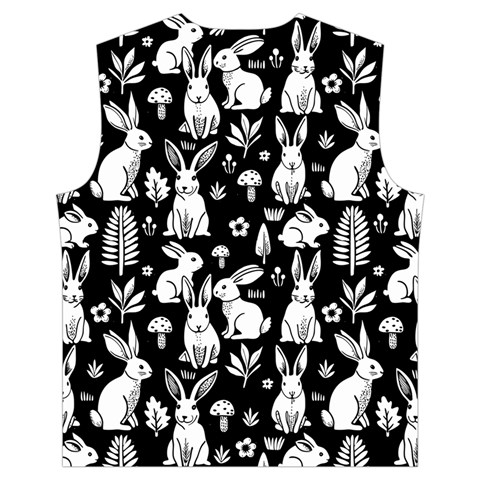 Easter bunny pattern Men s High Neck Button Up Puffer Vest from ArtsNow.com Back