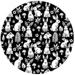 Easter bunny pattern Wooden Bottle Opener (Round)