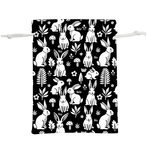 Easter bunny pattern Lightweight Drawstring Pouch (XL) from ArtsNow.com Front