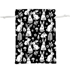 Easter bunny pattern Lightweight Drawstring Pouch (XL) from ArtsNow.com Front