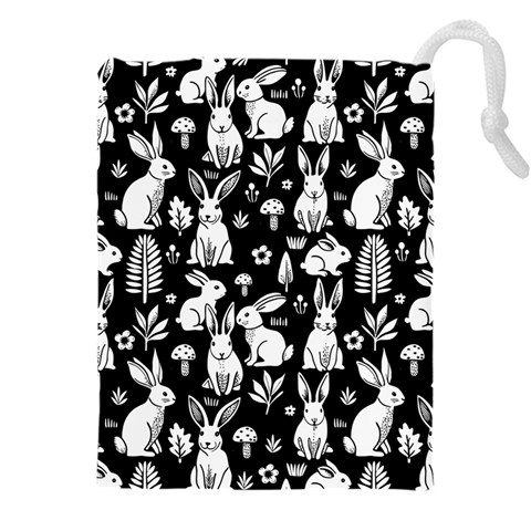 Easter bunny pattern Drawstring Pouch (4XL) from ArtsNow.com Front