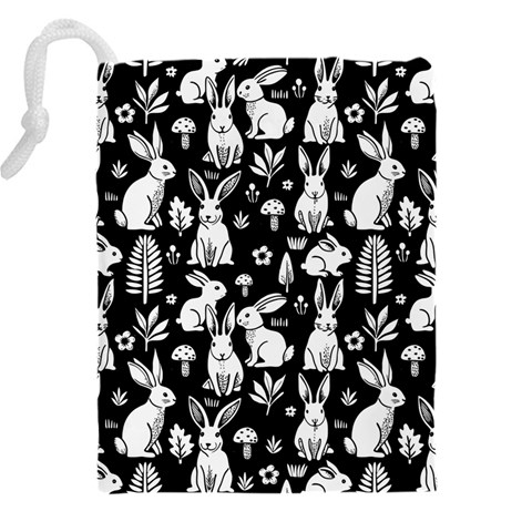 Easter bunny pattern Drawstring Pouch (4XL) from ArtsNow.com Back